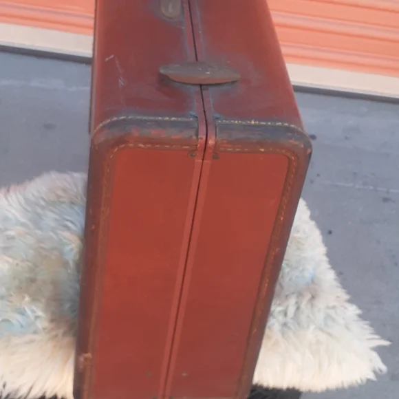 Samsonite Vtg Rust brown Suitcase luggage portable Boombox upcycle 21x18" - Picture 4 of 7